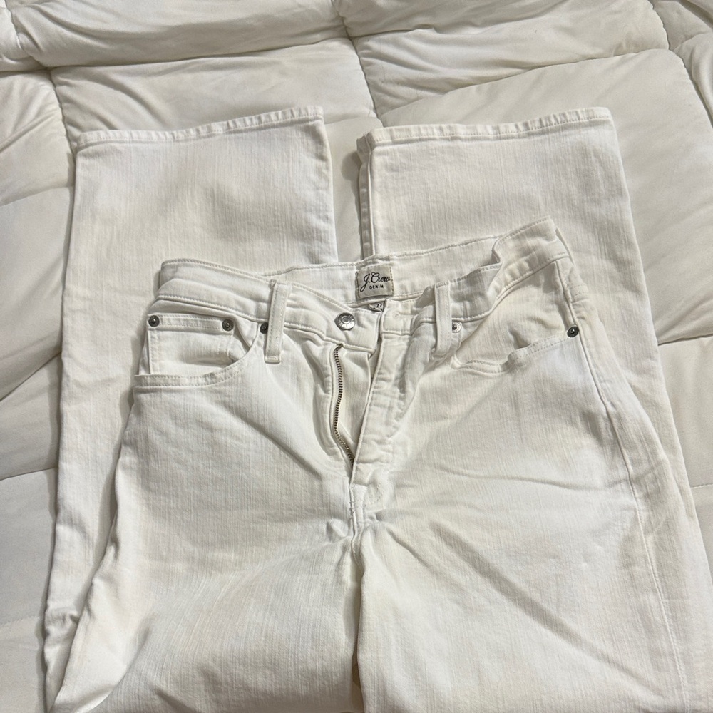 J. Crew Women's slim wide leg white jeans size 27